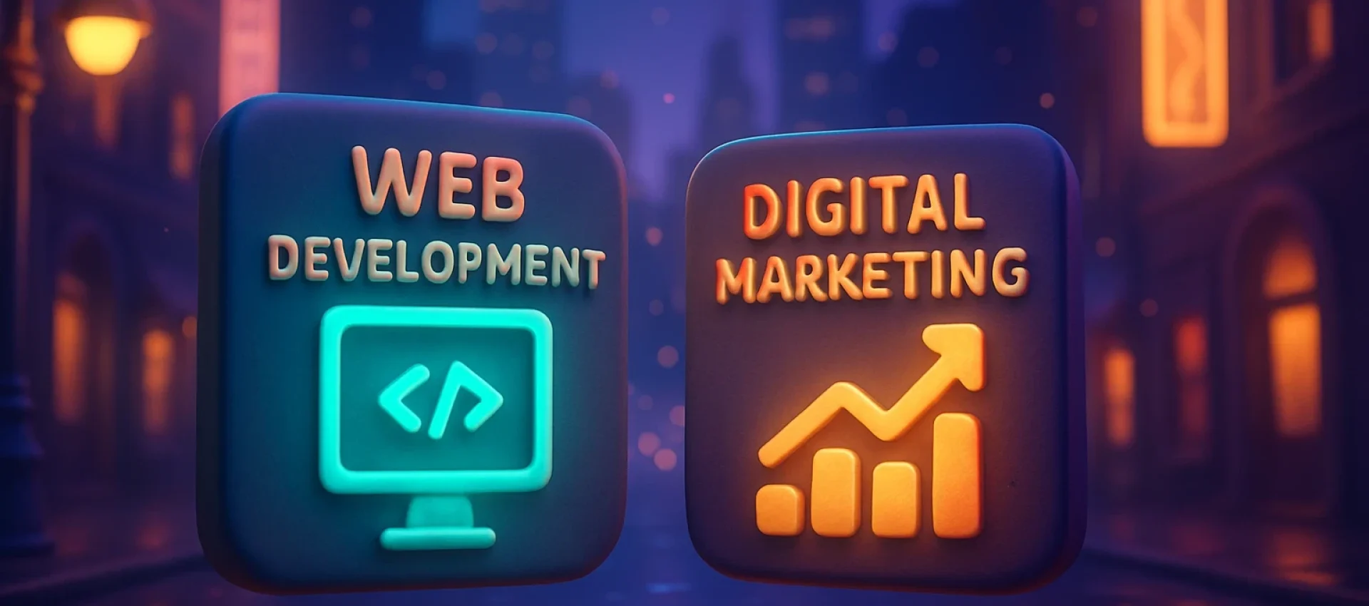 Illustration montrant la fusion entre développement web et marketing digital pour une croissance optimale.